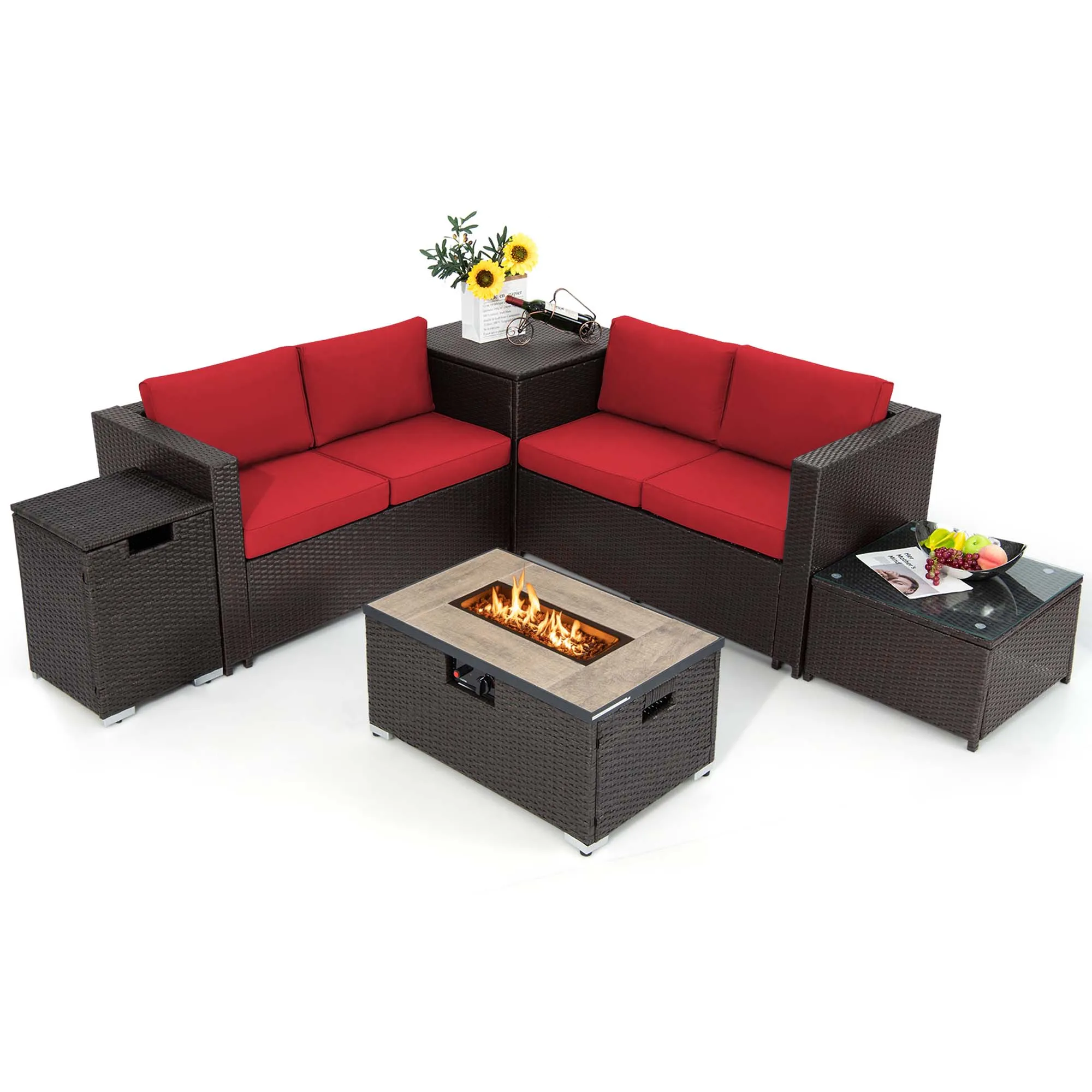 6PCS Patio Rattan Furniture Set 32