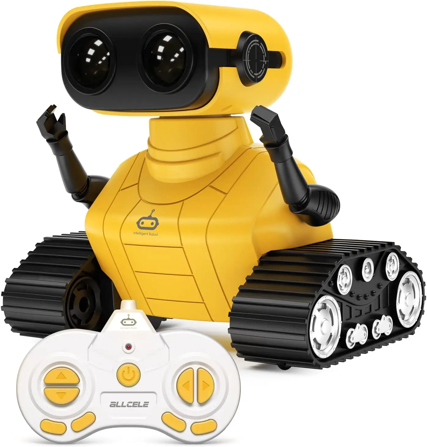 

ALLCELE Robot Toys, RC Robots for Kids Boys, Remote Control Toy with Music,LED Eyes, Gift for Children Age 3 Years and Up-Yellow