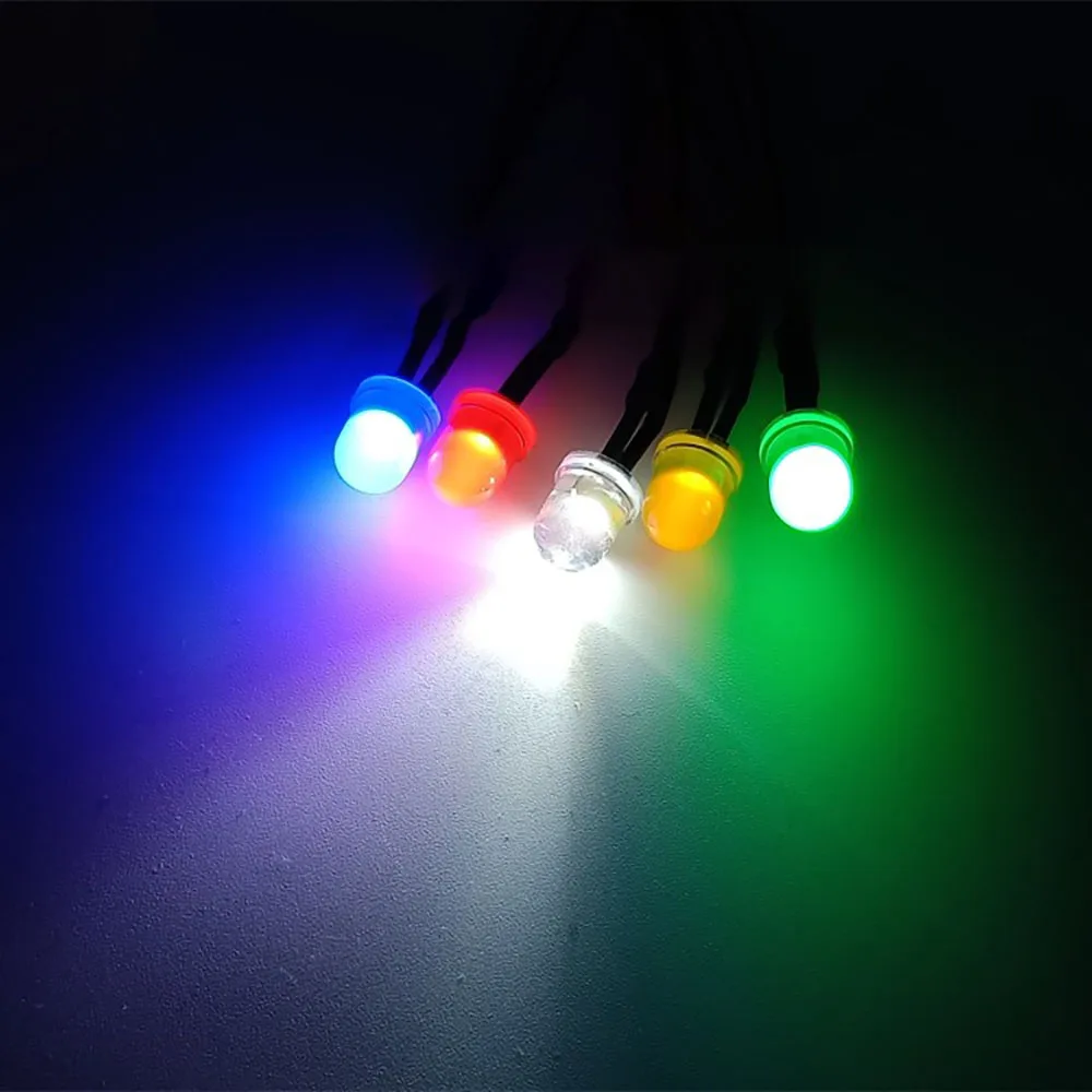 Diodos emisores LED precableados, luces de bombillas LED resistentes, 8mm, 3V, 5V, 6V, 9V, 12V, 24V, 36V, 48V, 60V, 110V, 220V, 10 Uds.