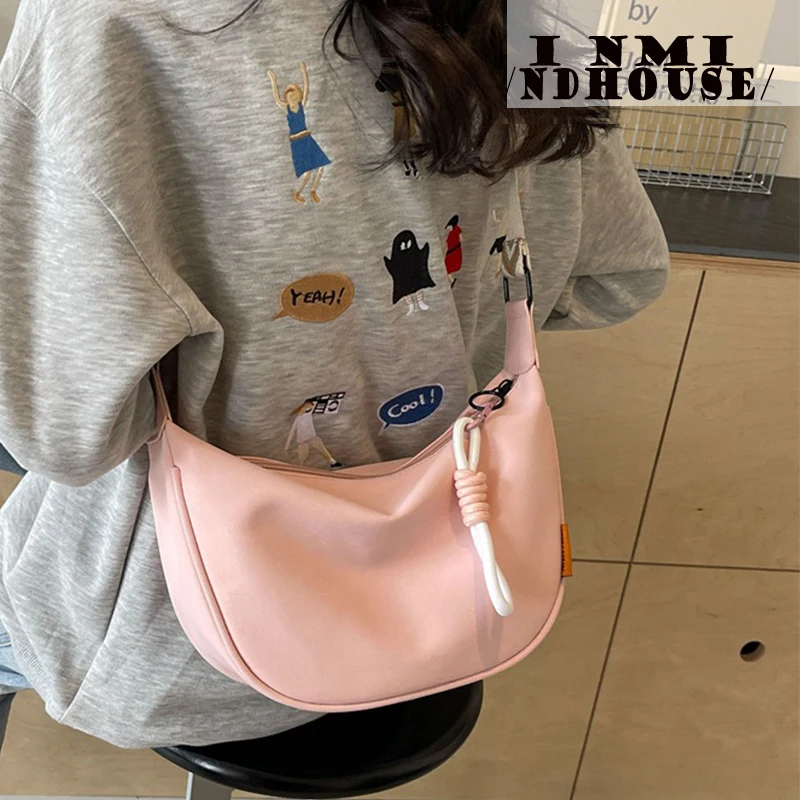 Nylon Hobos Crossbody Bags Solid Casual Zipper Women\'s Bags 2024 Fashion High Capacity Solid Color Single Shoulder Totes Bag