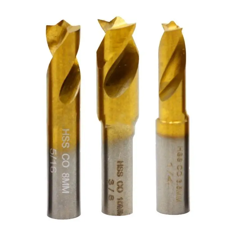 

Y1UD 3Pcs Cobalt Containing Spots Weld Drill 6.5-10mm Straight Shank Drill Bit Removing Automotive Sheet Welding Point Tool