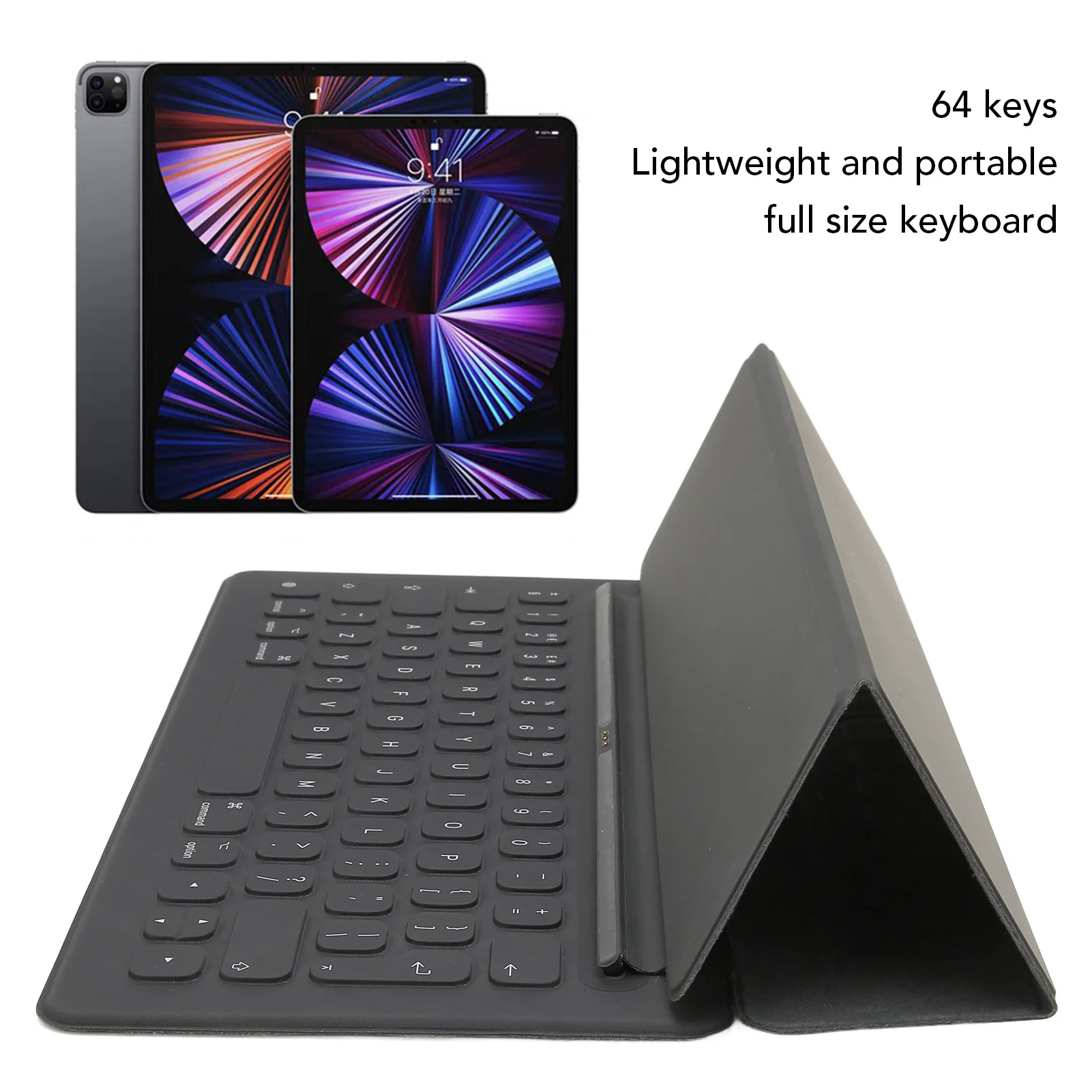 

Клавиатура Smart Keyboard для 12.9in IOS Tablet Pro 1-го 2-го поколения 64 клавиши полноразмерная версия портативная клавиатура для планшета Smart Keyboard