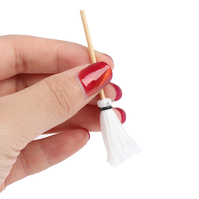 مجموعة واحدة من أدوات المطبخ المصغرة لبيت الدمى بمقياس 1:12، دلو وممسحة للحديقة، إكسسوارات ديكور لبيت الدمى