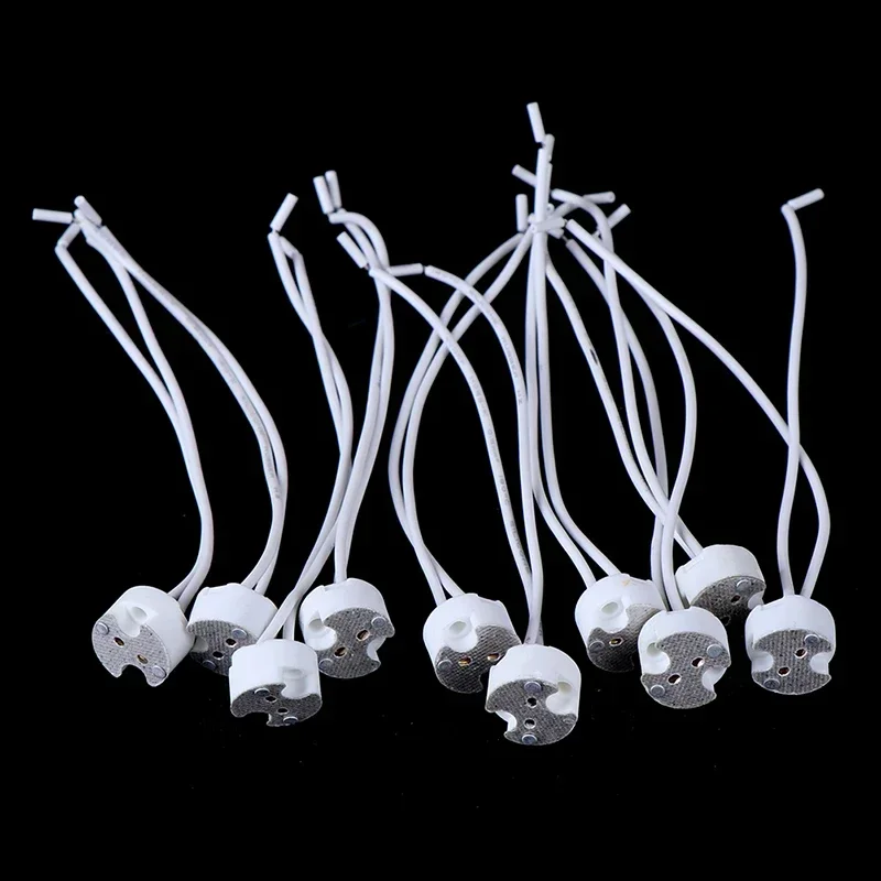 10/20/50/100/200pcs Brand New MR16 Lamp Holder Bulb Base Halogen Socket Pottery Wire Connector MR16 Led Lamp Ceramic Holder