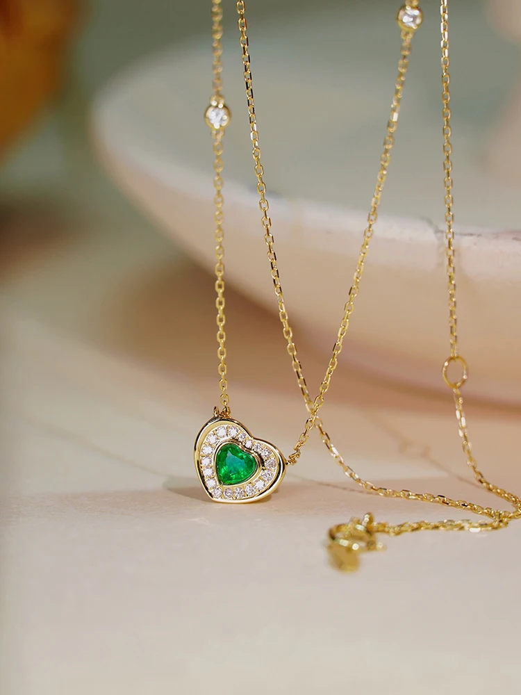 

Женское Ожерелье из стерлингового серебра S925 с подвеской в форме сердца