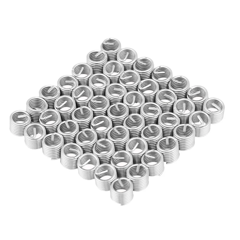 50pcs M8 x 1.25 x 1.5D Helical Threaded Inserts​ Stainless Steel​ Coiled Wire Screw Thread Inserts Helical​
