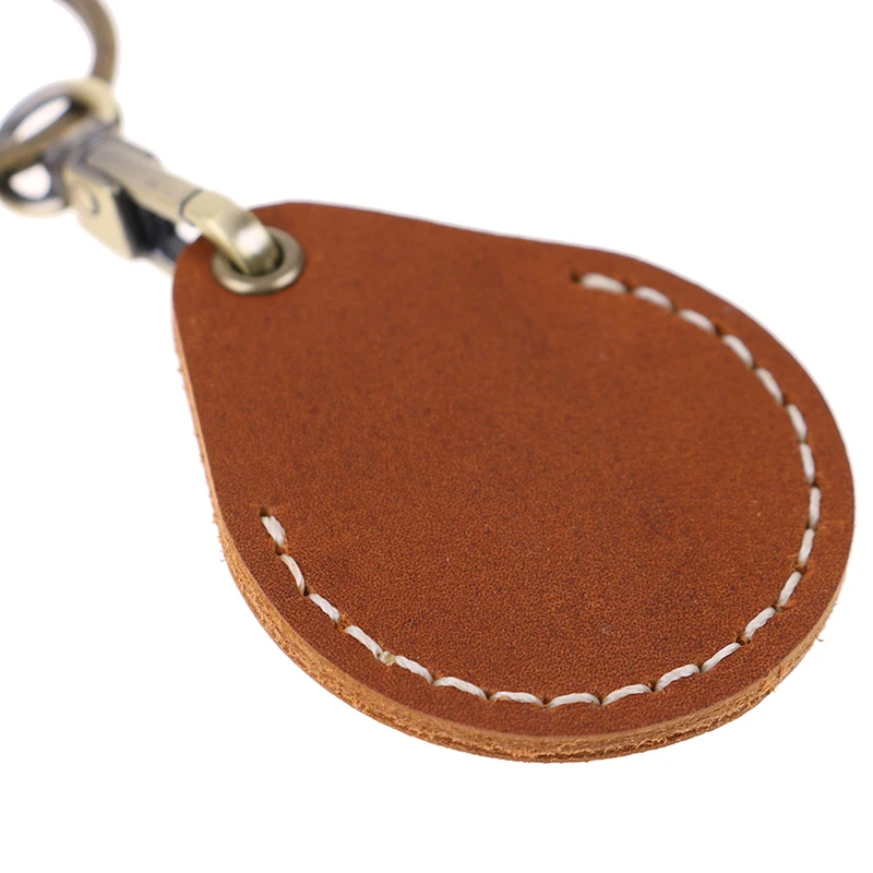 Hot Sale 1pc Vintage Leather Access Card Holder Keychain Community Cards Protective Key Case Random Color