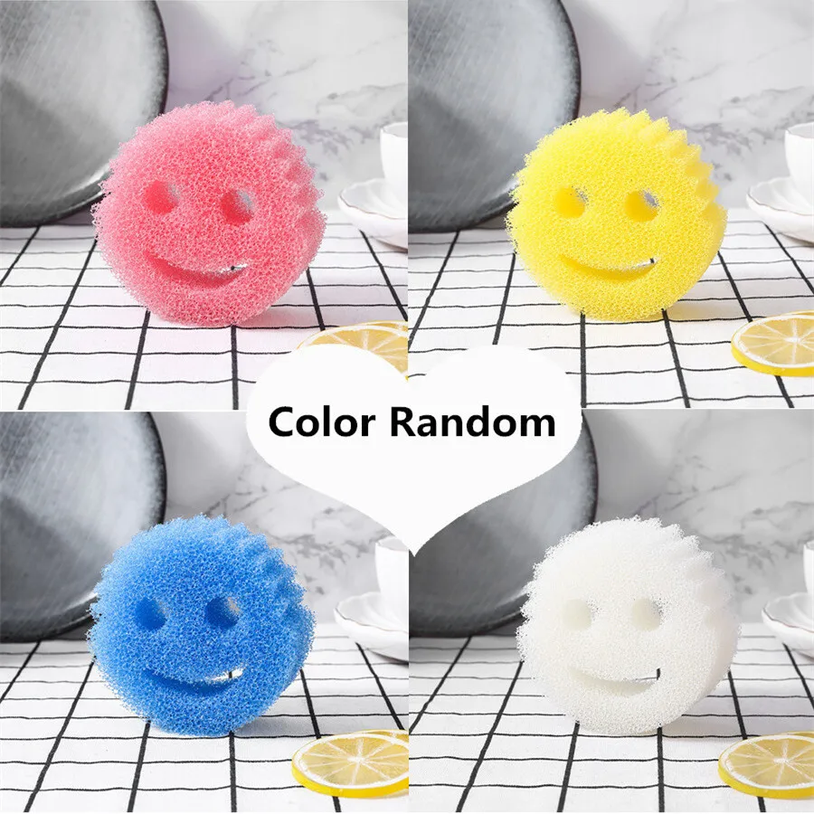 5pcs Smiling Face Magic Cleaning Wipe Kitchen cleaning tools dish washing brush For kitchen