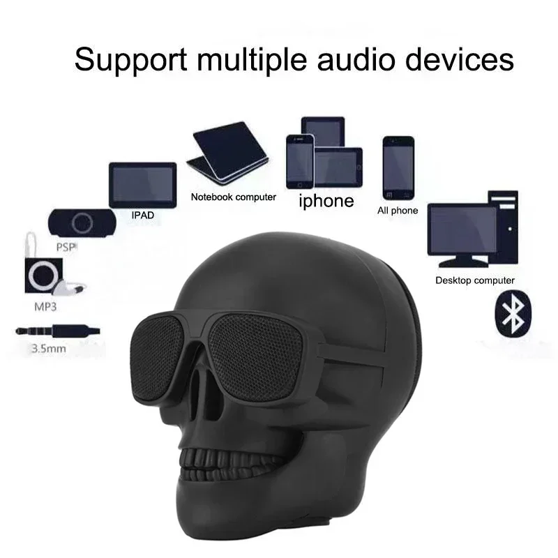 Imagem -05 - Alto-falante Portátil sem Fio para Caveira Compatível com Bluetooth Mini Som Estéreo Baixo Aprimorado Leitor de Música 5w