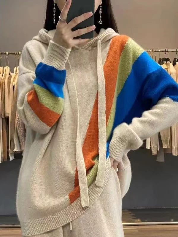 Emperoe Goat Hoodie Rainbow 100% Cashmere 3
