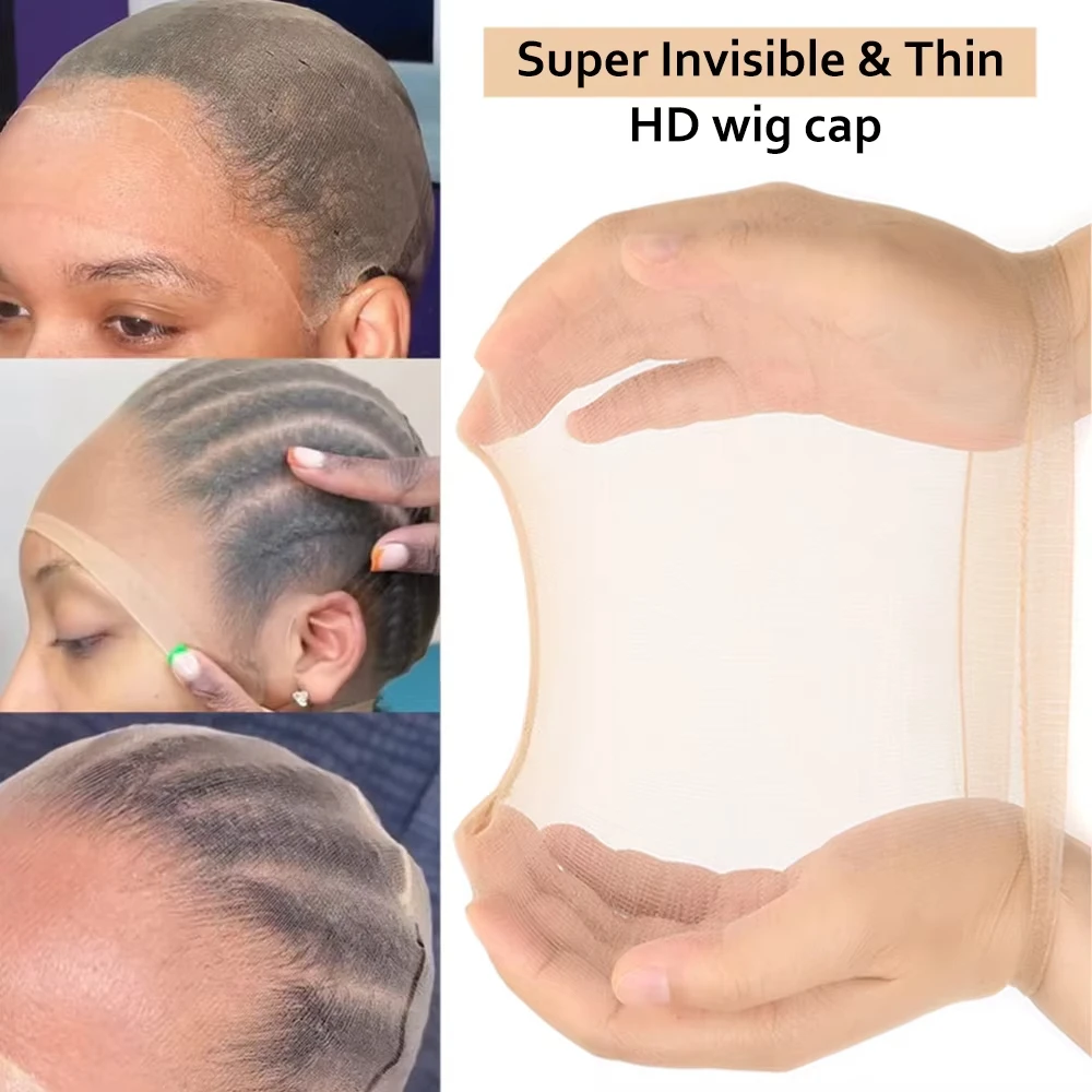 

Ultra-thin Transparent HD Wig Caps 10pcs Elastic Nylon Mesh Hair Nets Invisible Brown Lace Front Wig Caps Breathable Comfor