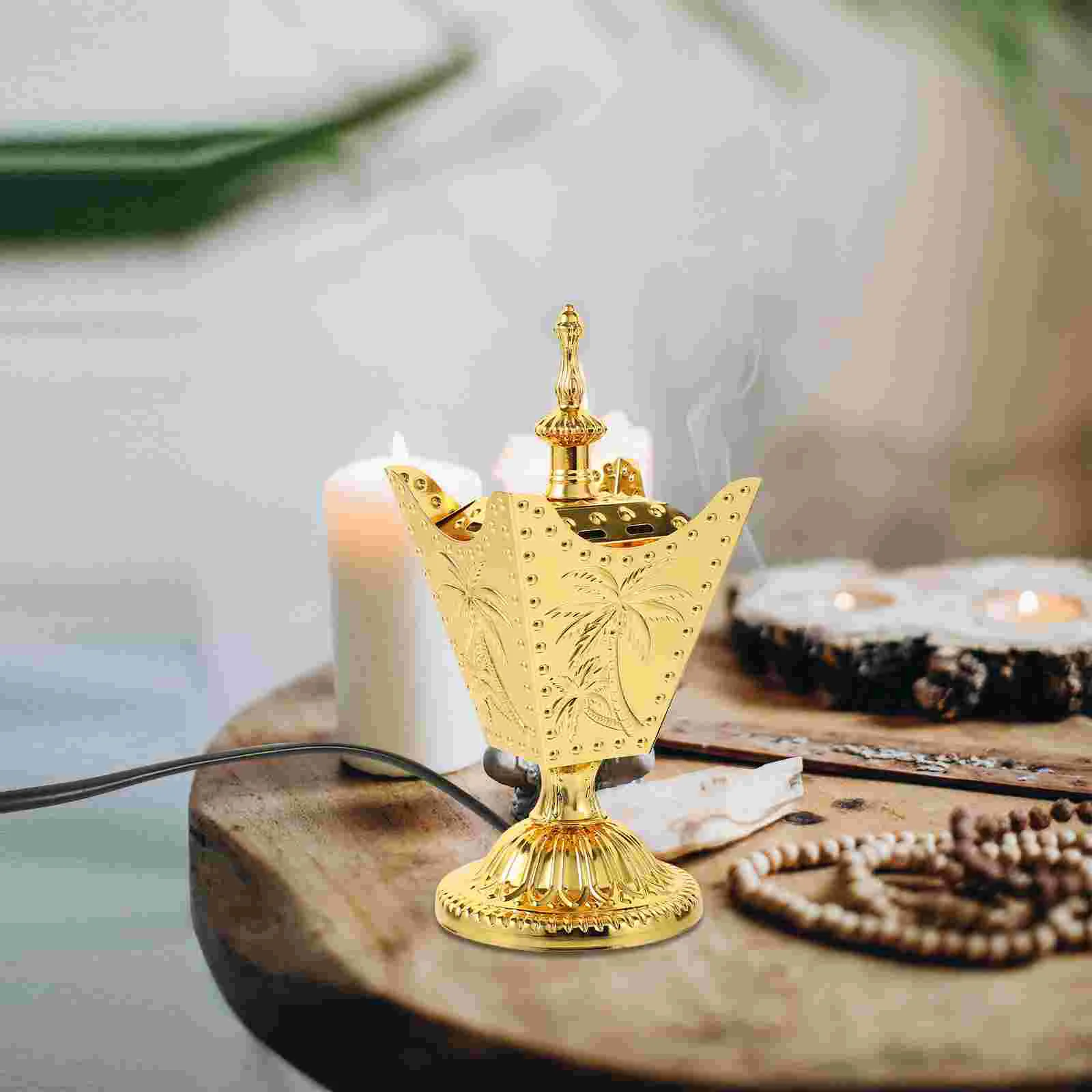 Plug-in Incense Burner Electric Burners Desk Censer Decor For Decoration Metal Retro Iron Craft Decorative Reusable