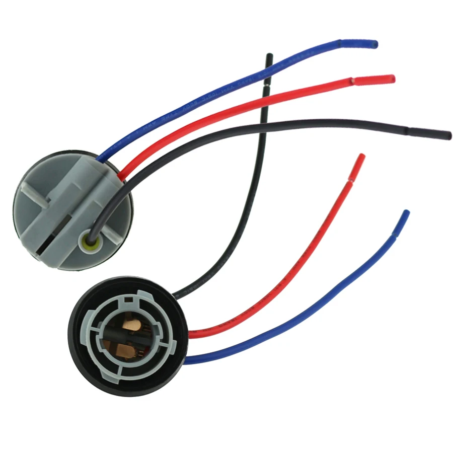 Soquete do suporte do adaptador para luzes de freio do carro, Base Connect Wire, alta qualidade, 1157 BAY15D P21, 5W, 1 par