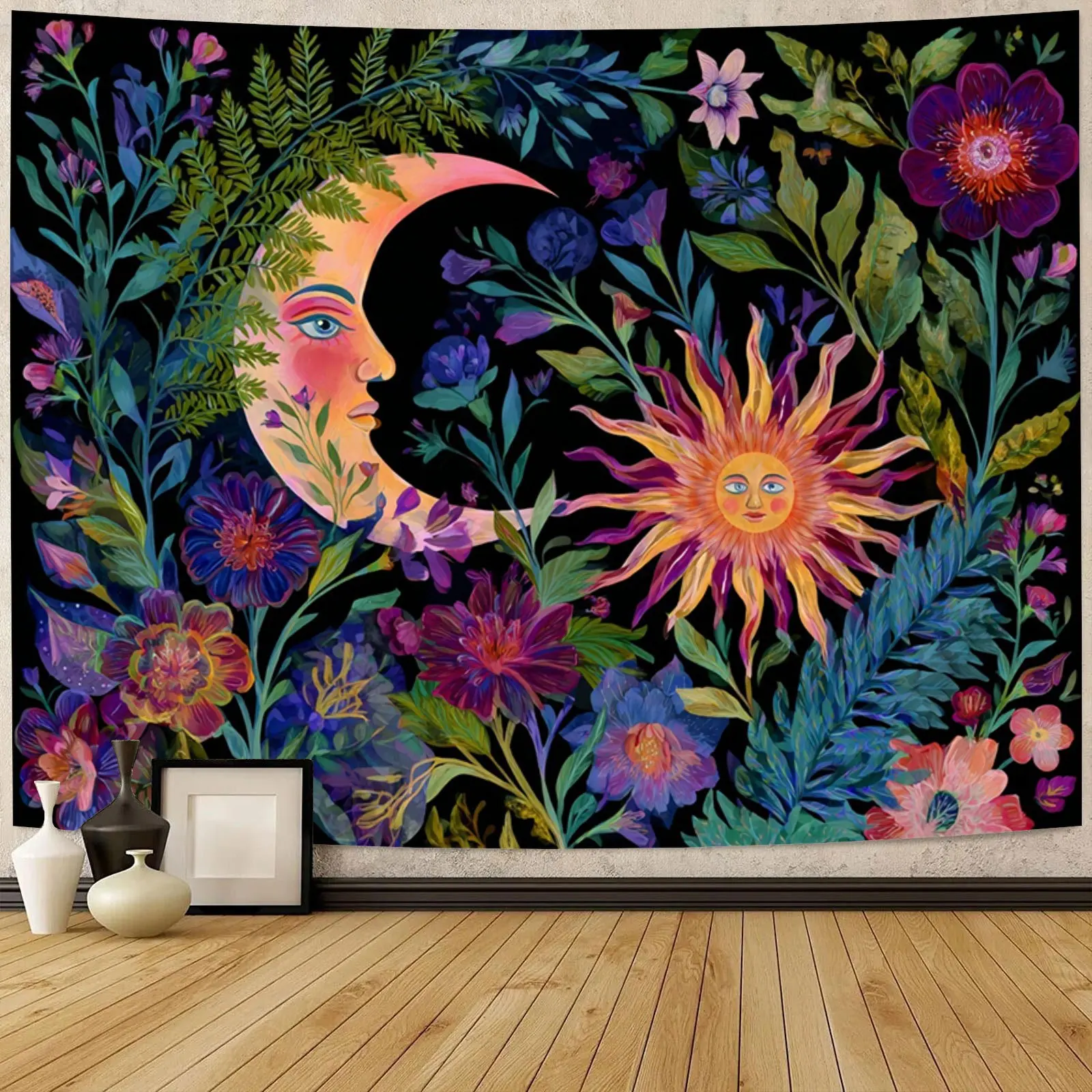 Flower Plant Calendar Digital printing polyester wall hanging tapestry decorative Living room bedrooms Office background gift