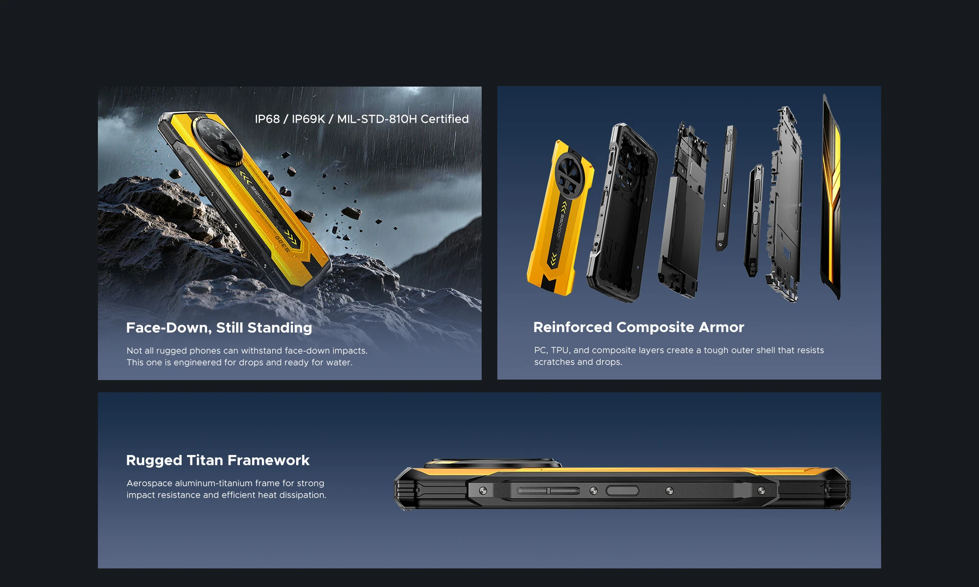 DOOGEE S300 5G Rugged Phone 6.78" FHD+ Dimensity Mediatek D7300 Mobile Phones 48GB+512GB 9000mAh 108MP Smartphone Android 16 NFC