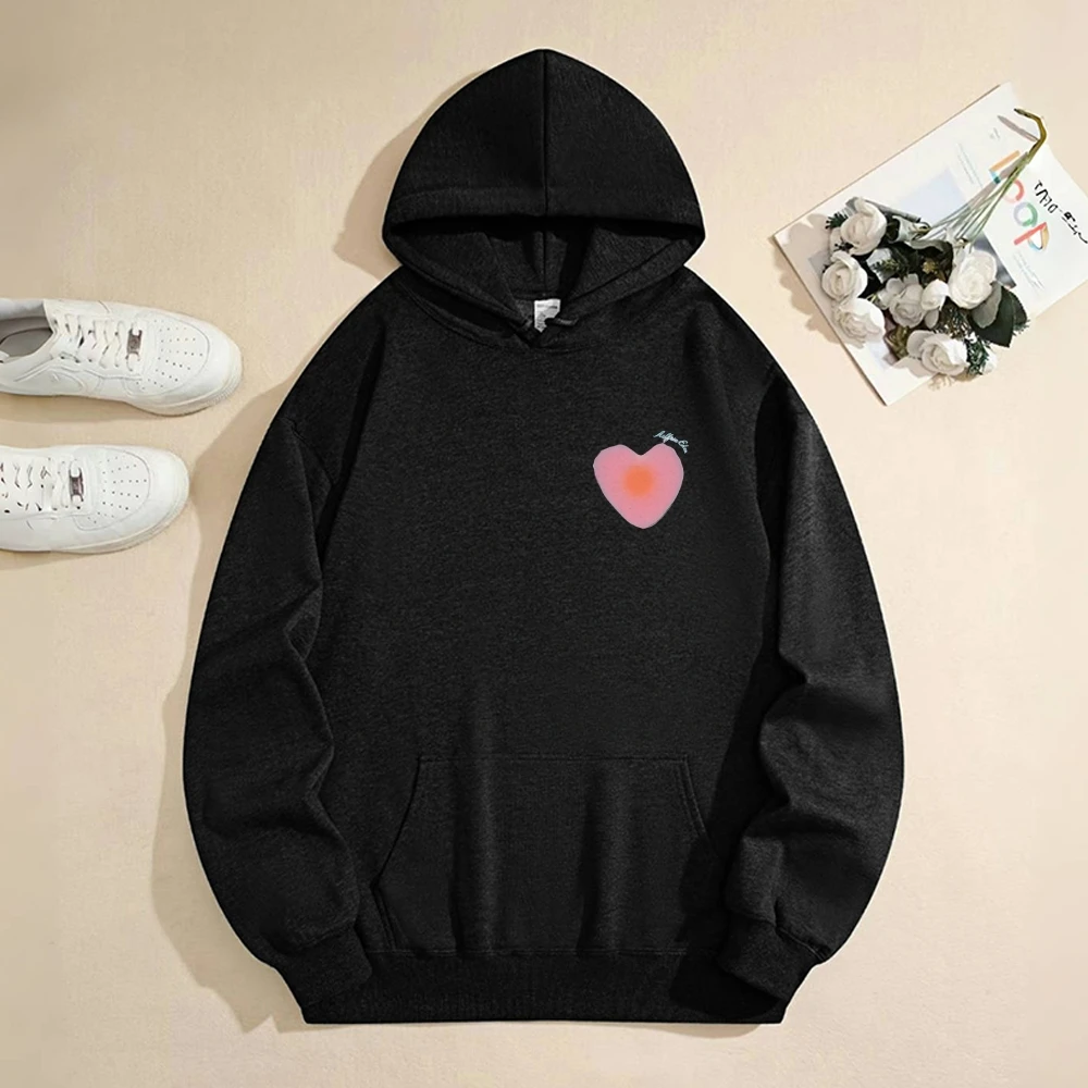 Print Unisex Thickened Fleece Hooded Sweatshirt Hooded Autumn Warm Sweatshirt Women's Sweatshirt Men's Sweatshirt