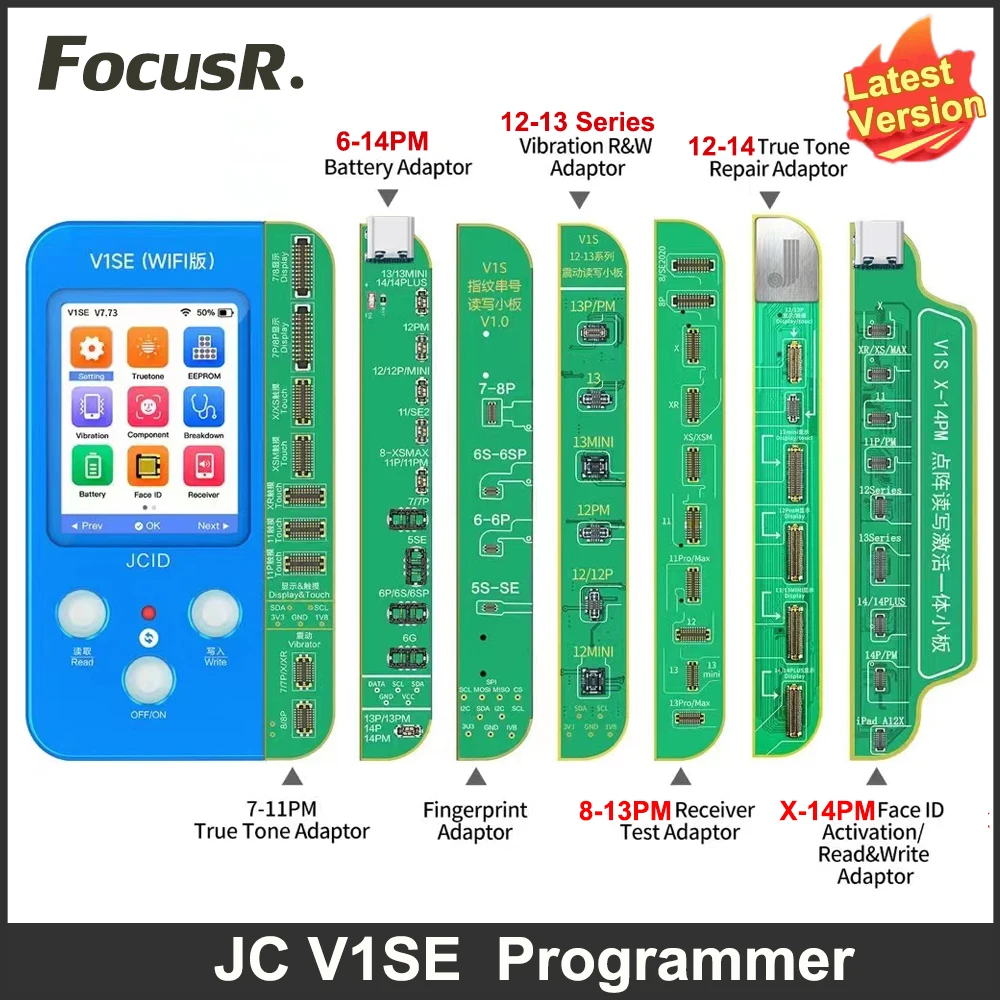 

JC V1SE Programmer For iPhone 11 12 13Pro 14 15 Pro Max No Soldering Dot Projector Face ID True Tone Battery Repair Recovery