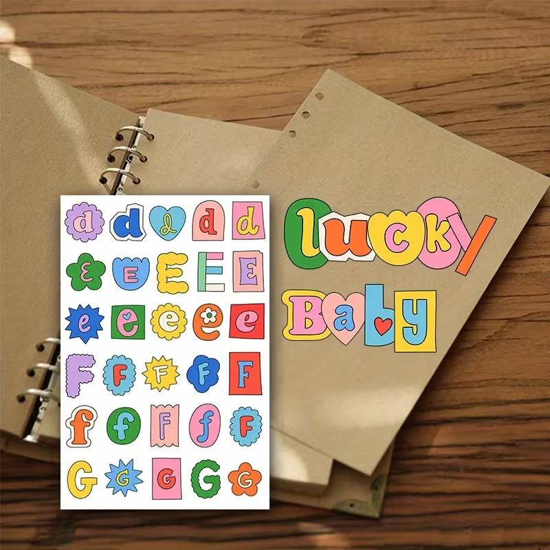 8 pieces of planning stickers, cute alphabet symbol label stickers, which can be stuck on notebooks, envelopes, etc.