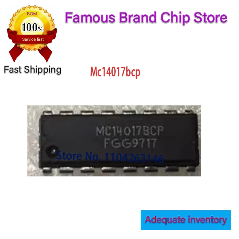 New Original Mc14017bcp In-line 16 Pin Logic Integrated Block Module Ic 10pcs
