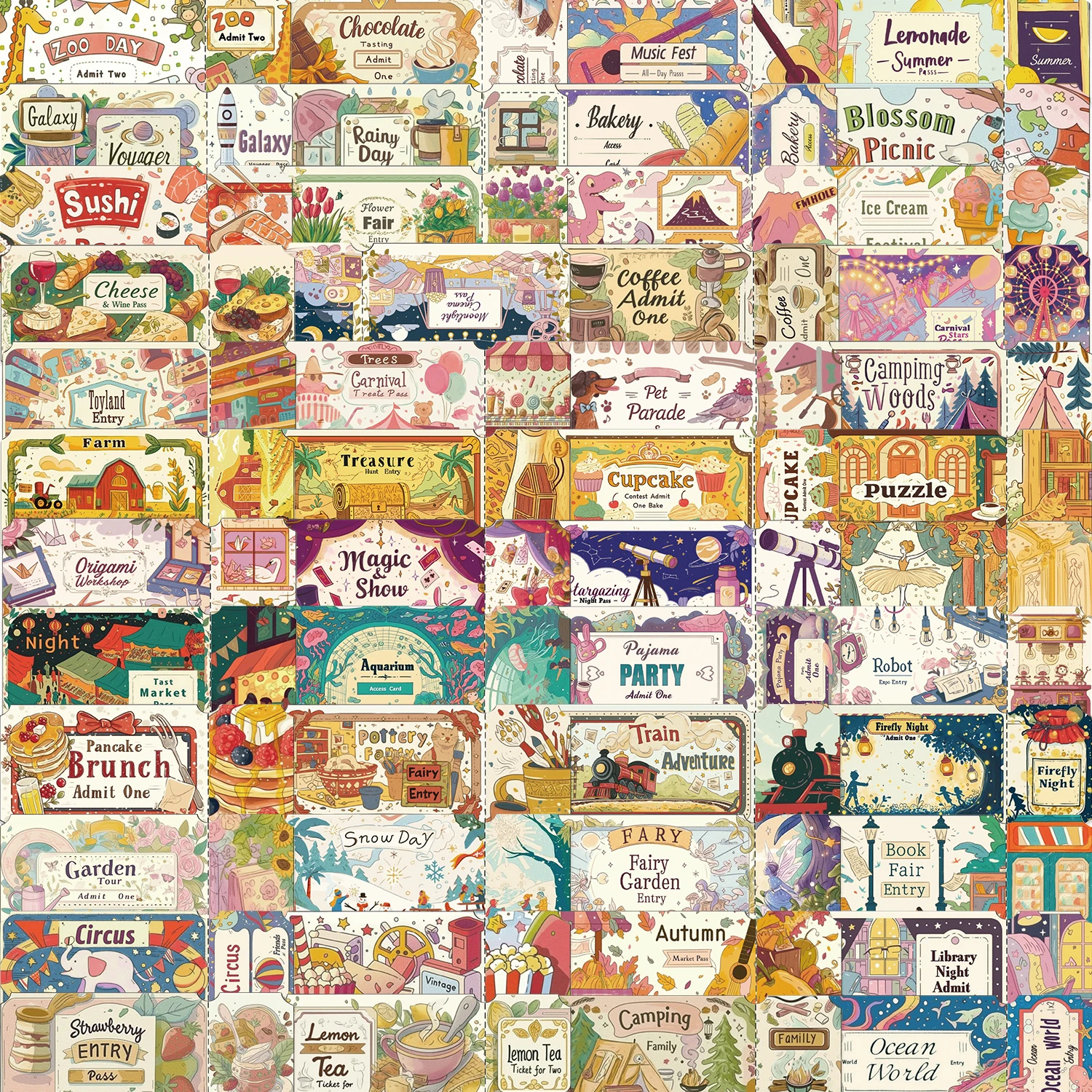 50 stücke Retro Traum Ticket Wasserdichte Graffiti Aufkleber Dekorative Gepäck Tasse Laptop Skateboard Gitarre Sammelalbum Kind Aufkleber