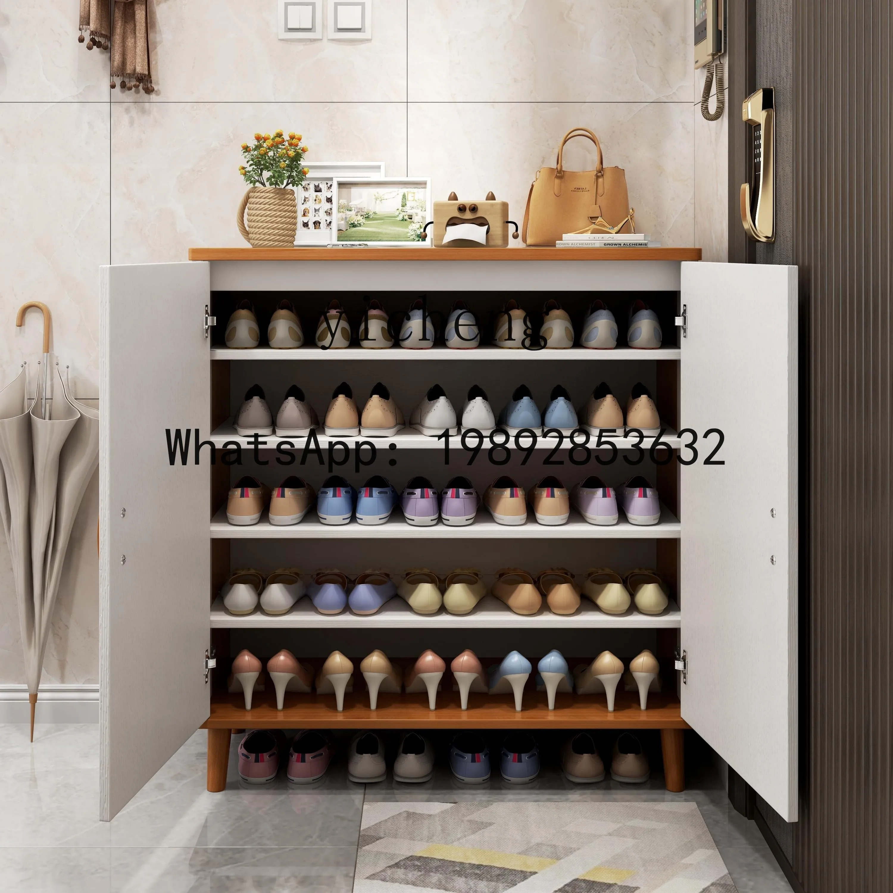 

x9 shoe cabinet outer corridor storage porch cabinet solid wood legs large capacity