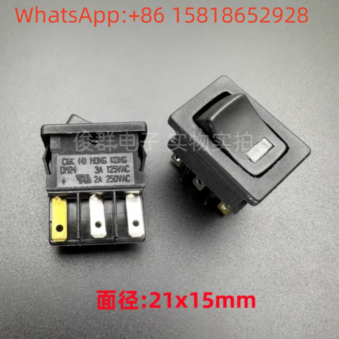5 pieces of US C&K original DM24 rocker boat-shaped switches with light, 6 pins, 2 positions, 2A 250V power, CK button 21*15
