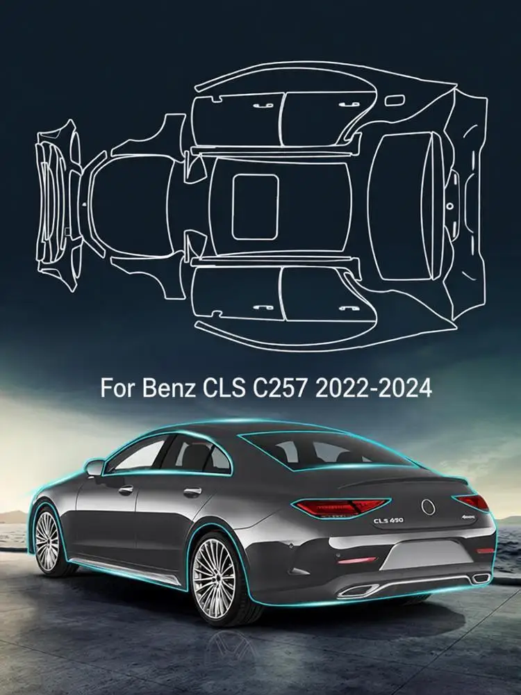 

8.5Mil TPU Bumper Hood Paint Protection Film For Benz CLS C257 2022-2024 Pre-cut PPF Clear Bra Car Body Anti-Scratch Resistant
