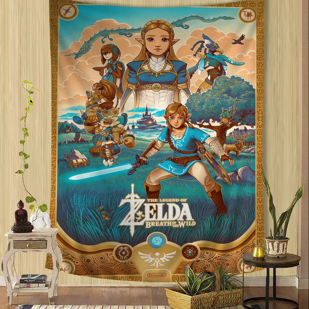 90X150CM The Legend Zelda Large Wall Tapestry Hanging Hippie Bohemian Wall Tapestry Mandala Home Decor Art Aesthetic Wall Decor