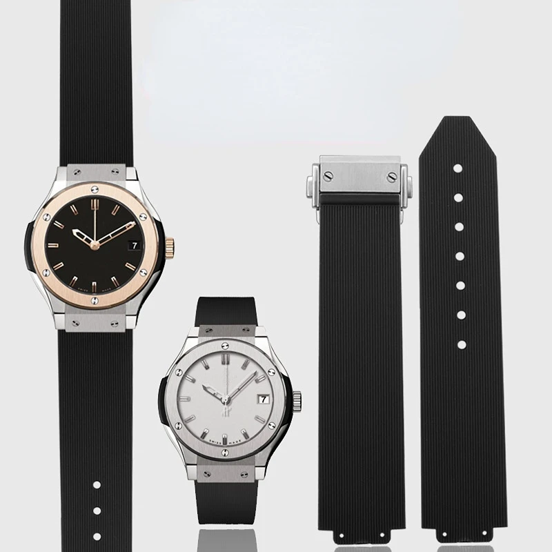 20*13mm convex waterproof silicone watch strap for HUBLOT Big explosion female women rubber watchband butterfly buckle Free tool
