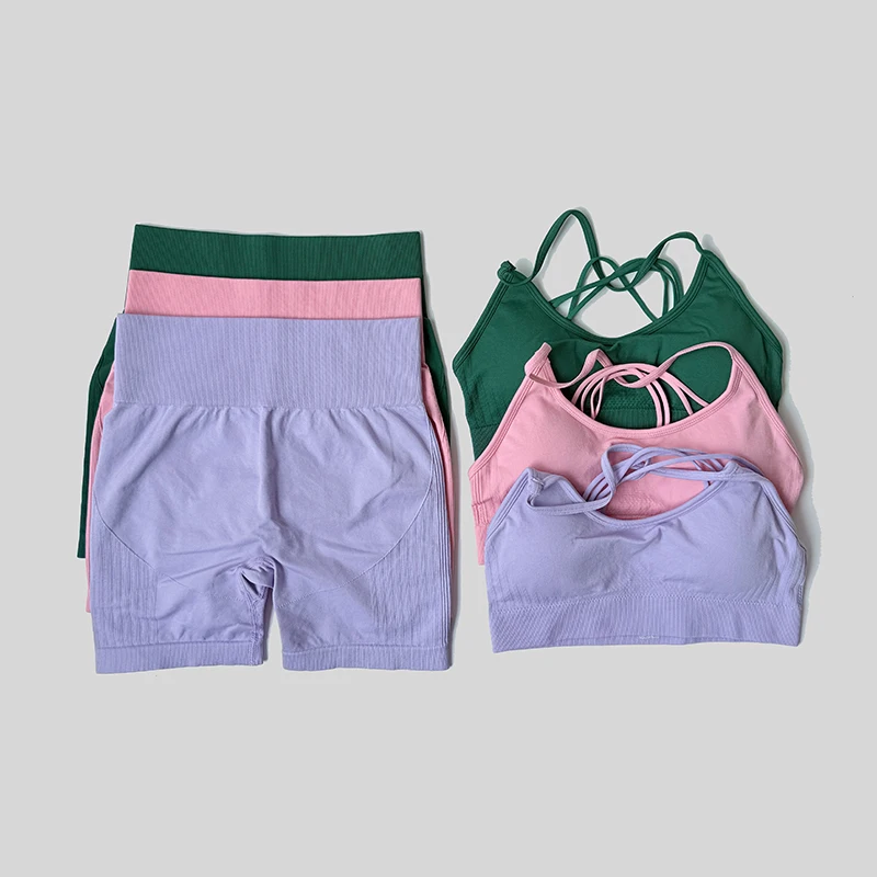 

Костюм для йоги для женщин, высококачественный сексуальный модный утягивающий спортивный бюстгальтер и шорты для поднятия бедер, майка, дышащий комплект для фитнеса