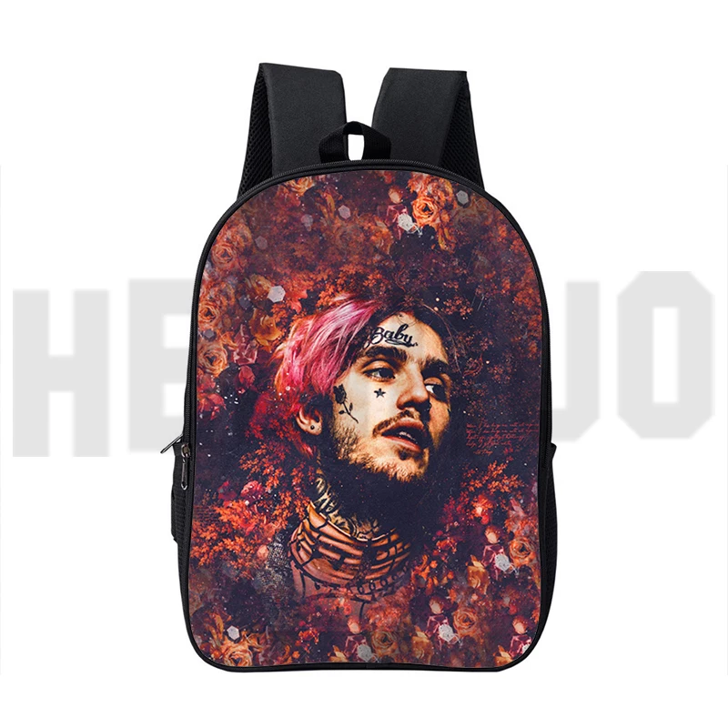 Mochila con estampado 3D de rapero Lil Peep, bolsas de Anime para mujer, mochila divertida de lona Lil Peep de 16 pulgadas, mochila para ordenador portátil universitaria Preppy para hombre