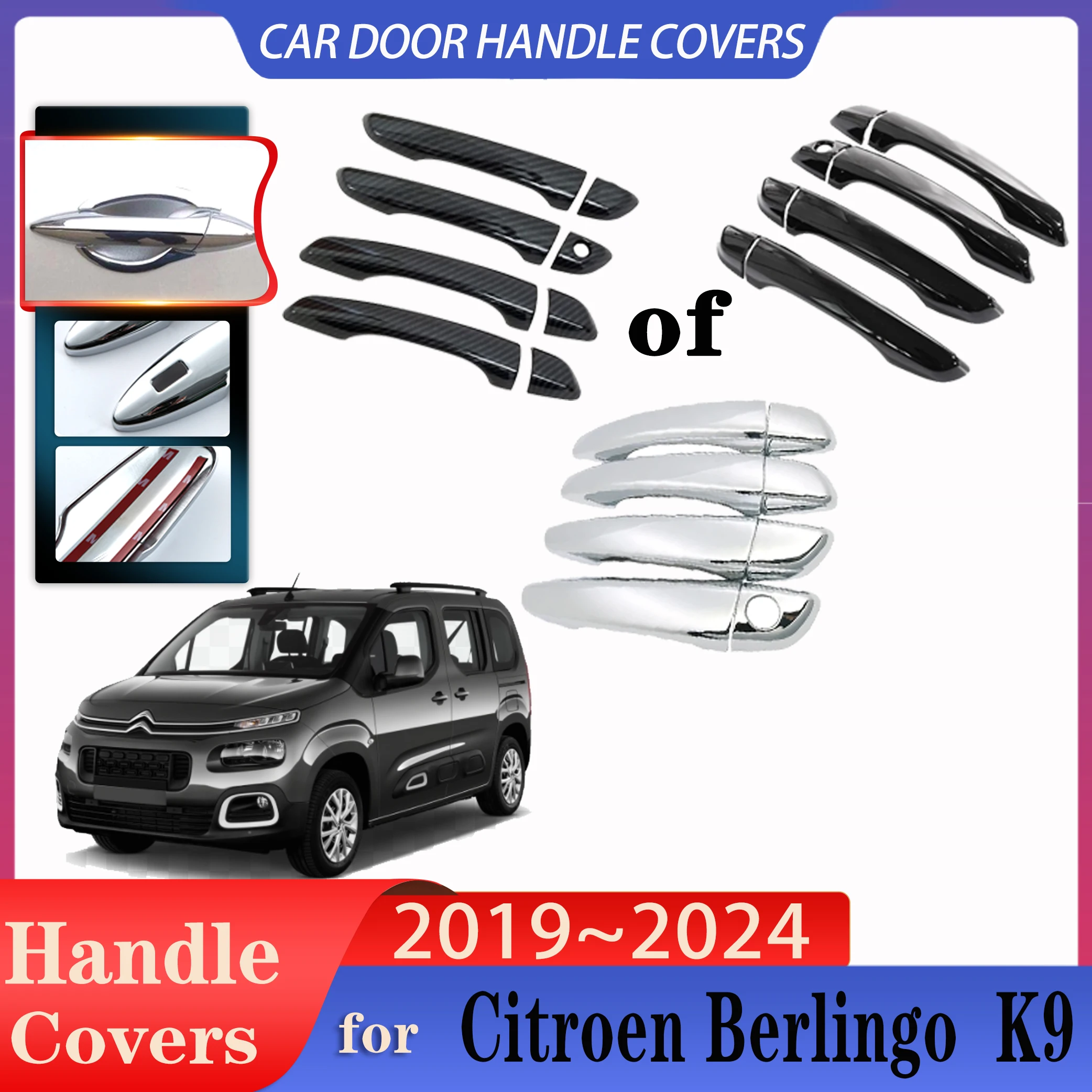 

For Citroen Jumpy 2019 Accessories 2016~2024 Toyota Proace Car Door Handles Covers Exterior Scratch Protective Decor Accessories