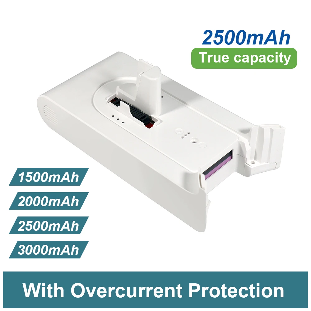 

New 25.2V 2.5Ah 2500mAh Battery Pack， For Xiaomi Mijia K10 Handheld Cordless Vacuum Cleaner LI-ion Rechargeable Batteries