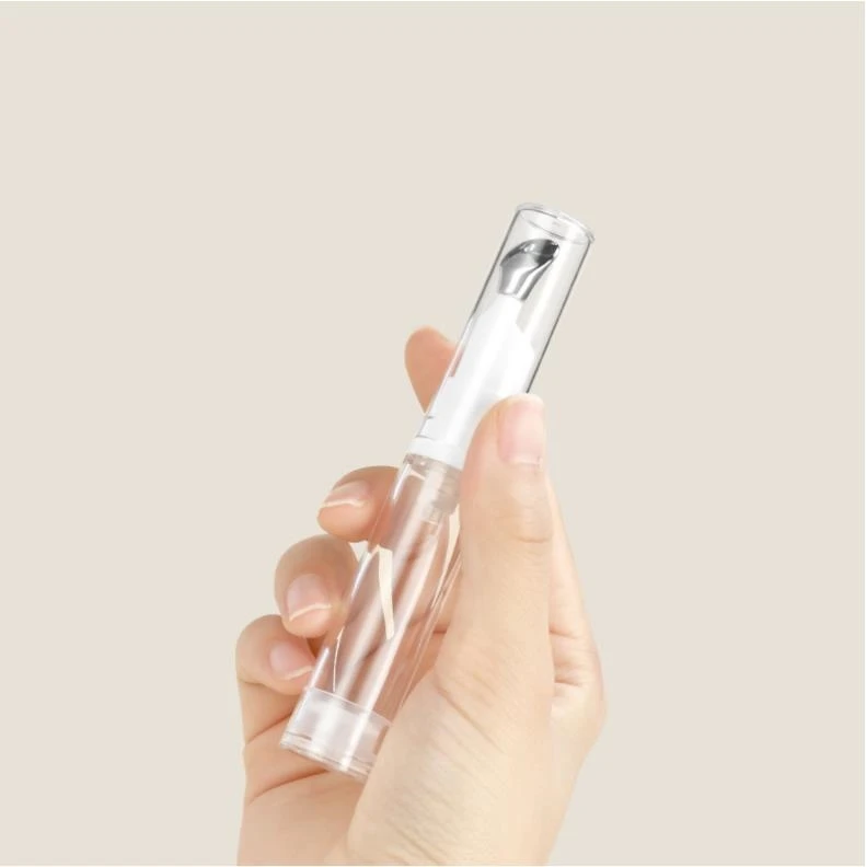 100Pcs 5/10/15ml Eye Gel Cream Container Flat Applicator Airless Eye Cream Lip Gloss Bottle with Metal Massage Tip Head ni11