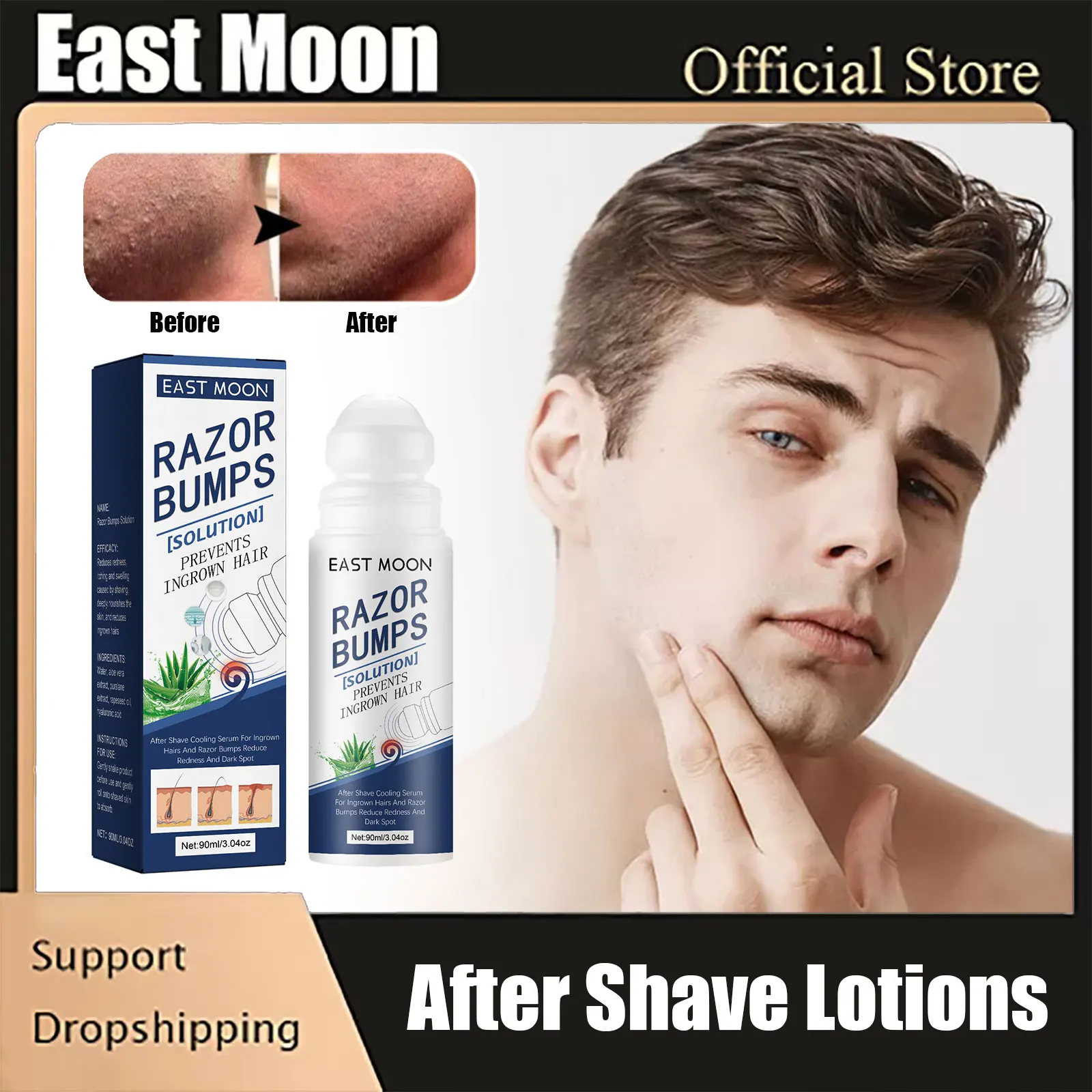 After Shave Repair Lotions Prevent Ingrowns Hair Treatment Smooth Body Skin Reduce Dark Spots Redness Serum for Vanish Pimple