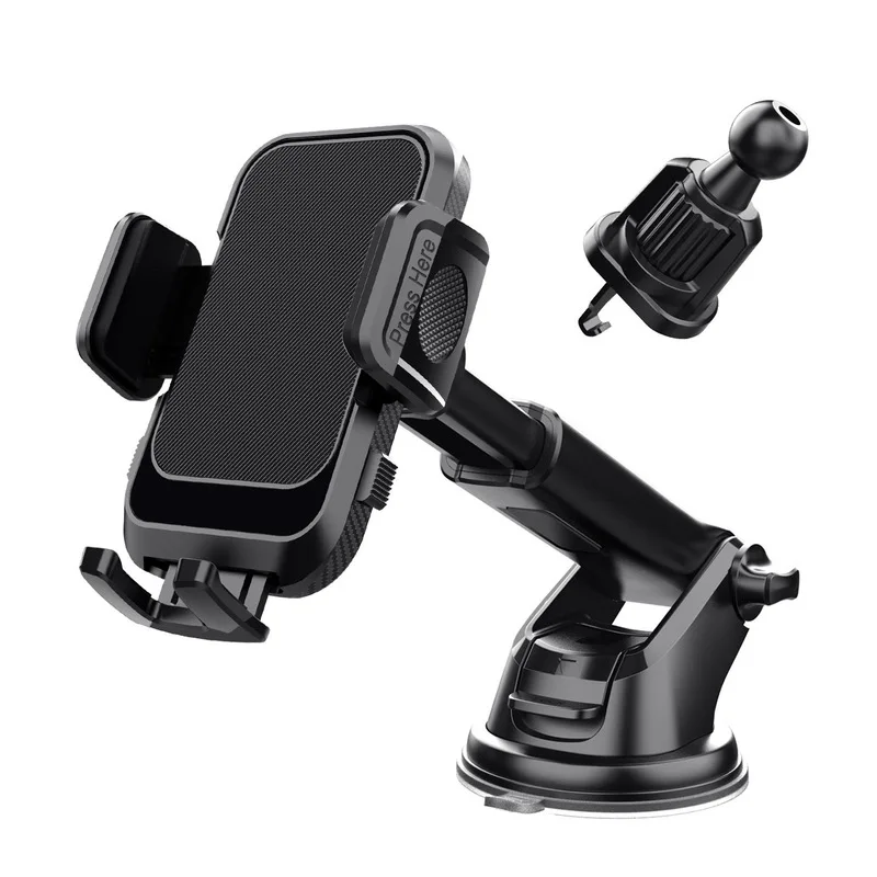 Car Dashboard Phone Mounts, Telescopic Suction Cup Stands for Windshield, Adjustable Car Holder for iPhone and Samsung, and 360°