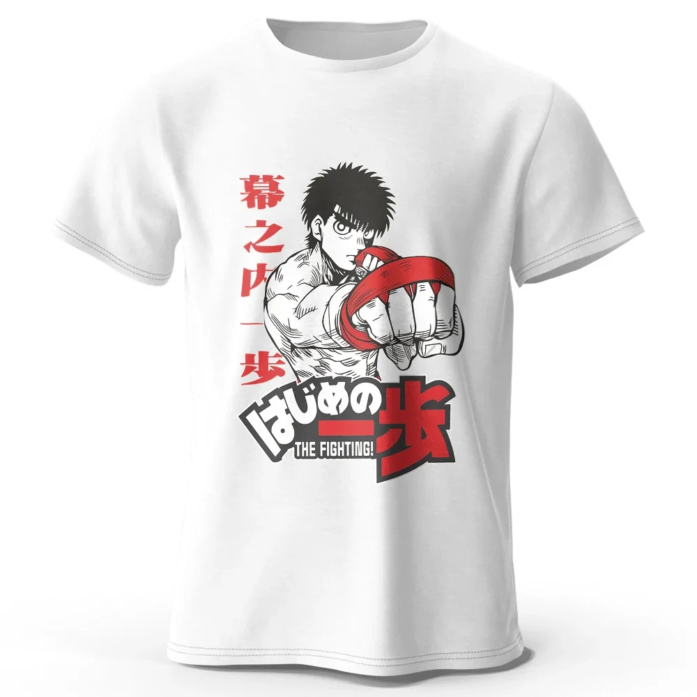 Men's Japanese Anime Hajime No Ippo Fanart Printed T-Shirt Harajuku Tees For Men Women Summer