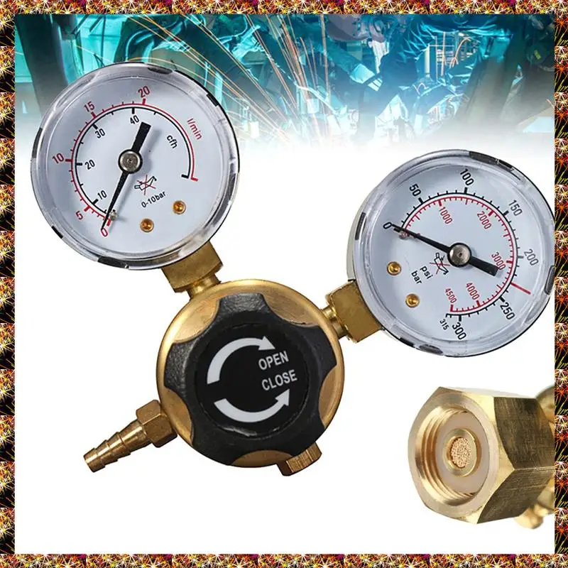 BTCL منظم الضغط المخفض CO 2 لحام التوأم قياس زجاجة الغاز MIG TIG لحام تدفق متر صمام التحكم W21. 8 1/4 خيط