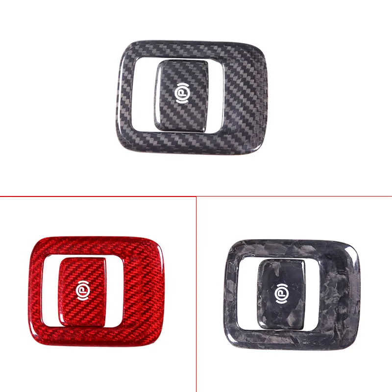 Real Carbon Fiber Car Electronic Handbrake P Button Switch Decoration Cover Trim For Maserati Grecale 2022-2023 Car Accessories