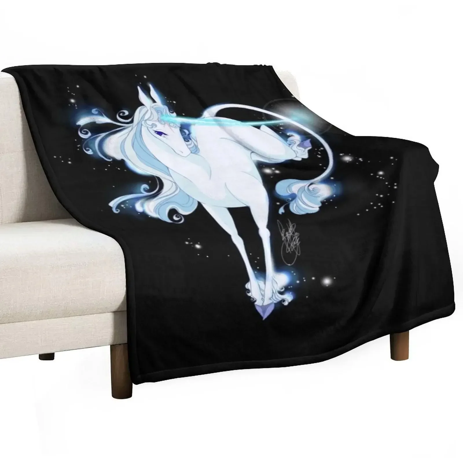 The last Unicorn - Try to go home - Glimmer Version Throw Blanket Summer Beddings valentine gift ideas Blankets