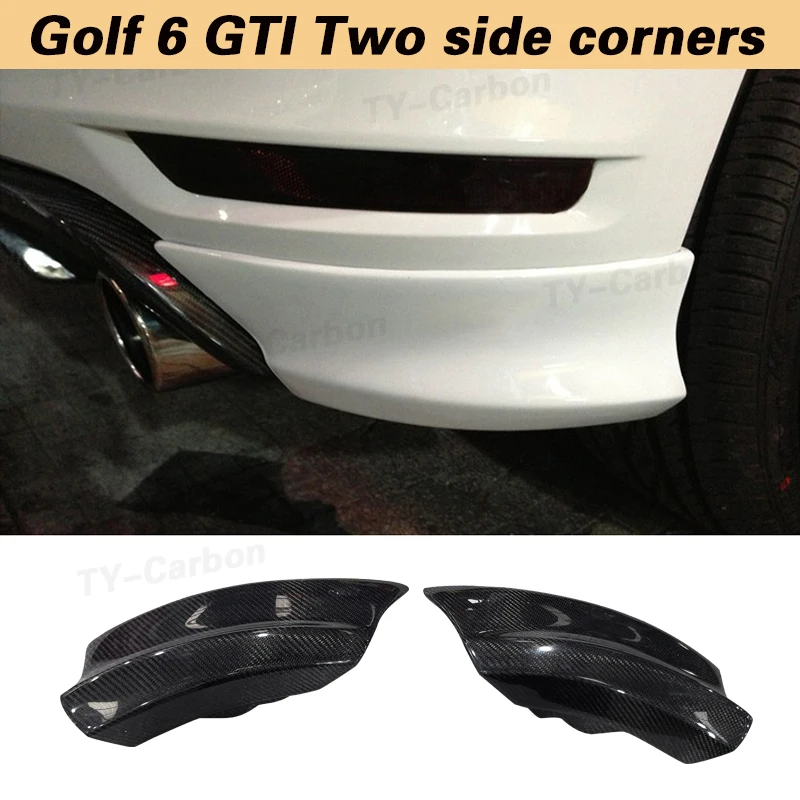 Carbon Fiber FRP Rear Diffuser Lip Spoiler Side Splitters For Volkswagen Golf 6 MK6 GTI Bumper 2009-2013