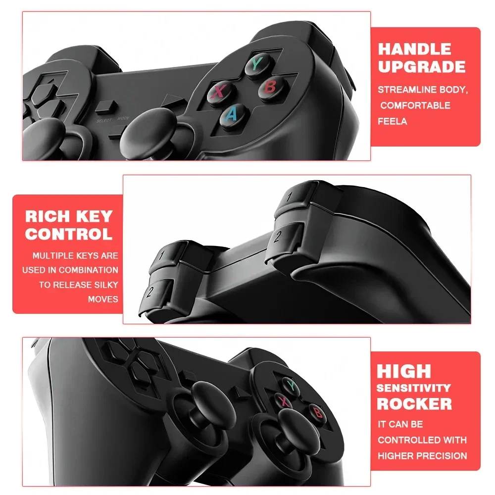 Rechargeable X2 Plus 4K Gamestick Retro Video Game Console 2.4G Wireless Controller HD EmuELEC4.3 System Over 30000/40000 Games