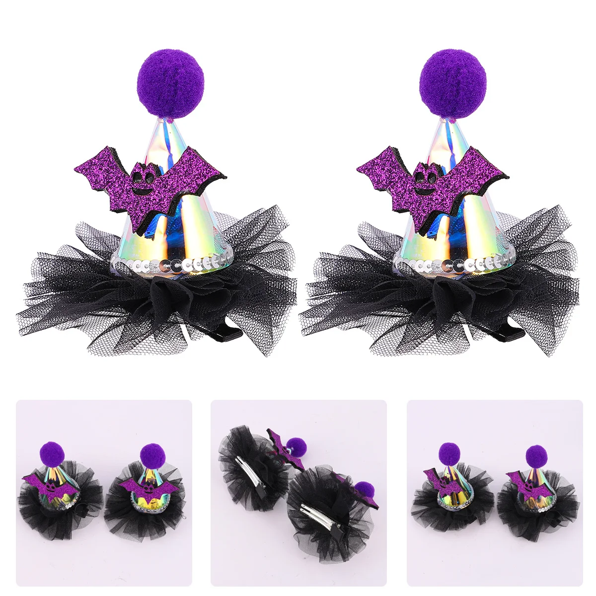 

2 шт., шляпа ведьмы, заколка для волос, декоративная заколка для волос на Хэллоуин, костюм, вечерние аксессуары для волос, забавные заколки, аксессуар для головного убора на Хэллоуин
