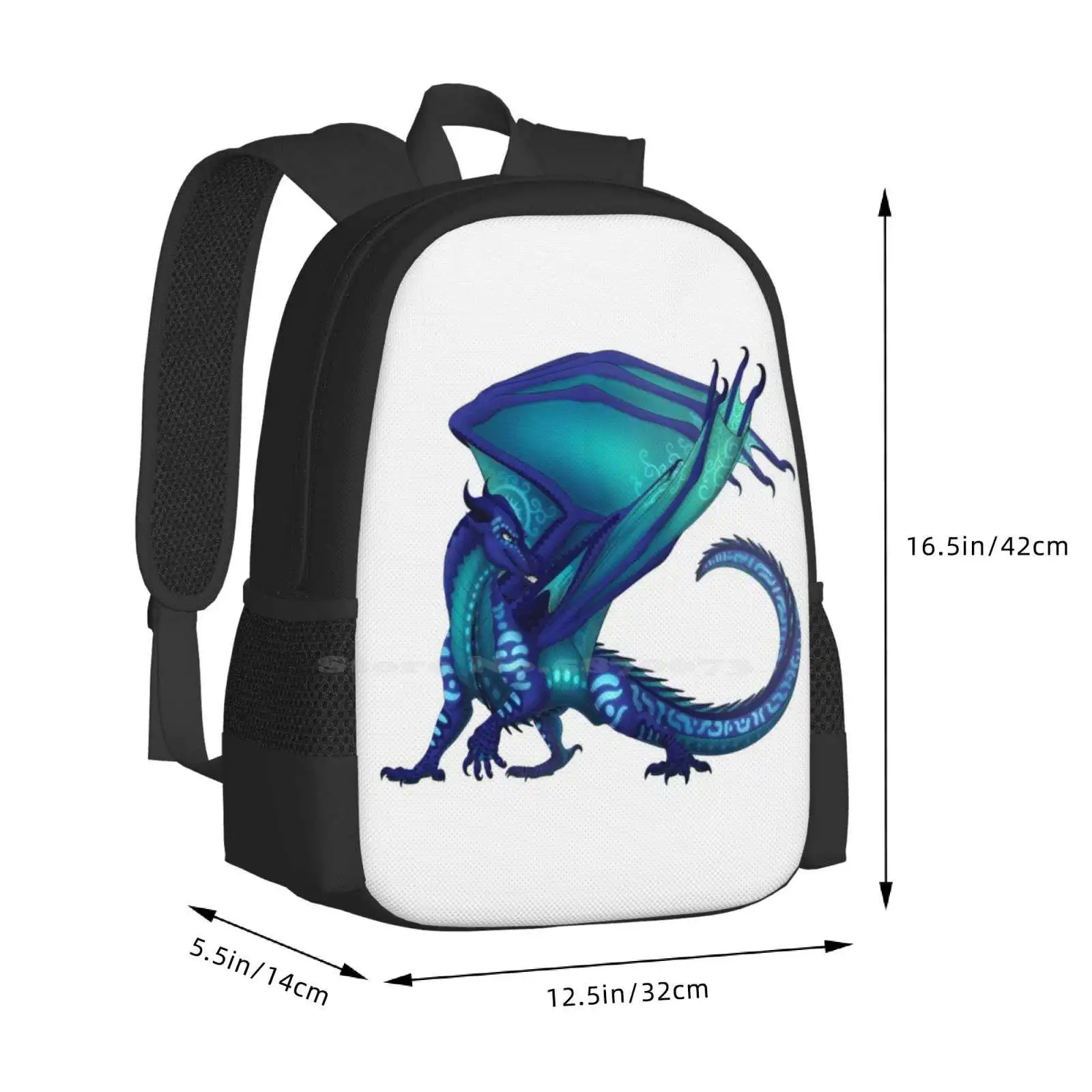 Sac à Dos à Motif de Tsunami avec Ailes de Dragon de enquêter, pour Adolescent