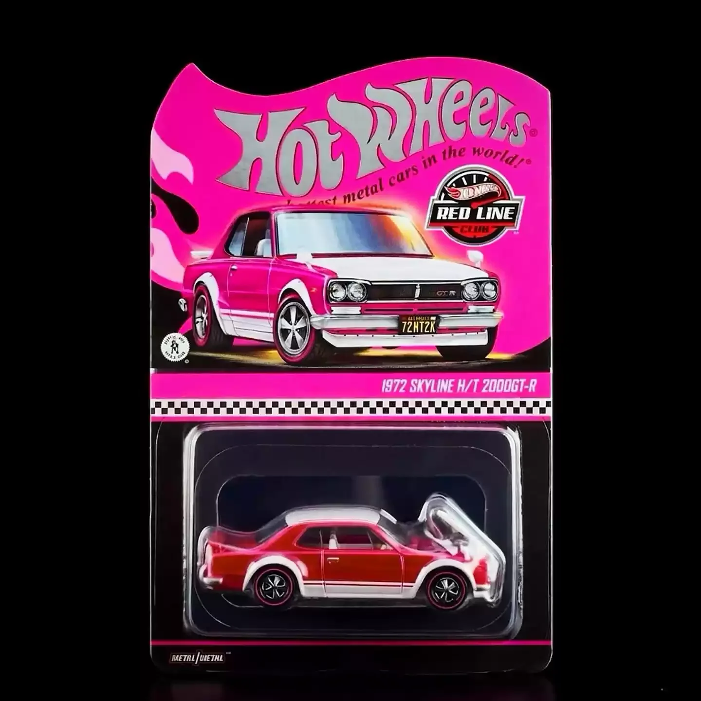 Original Hot Wheels 1/64 RLC Dinner Exclusive 1972 Nissan Skyline H/T 2000GTR Hakosuka Classic JDM Coupe Collectible Car Model