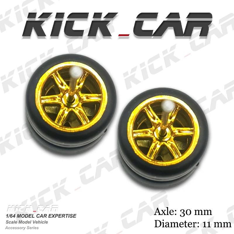 KICARMOD 1/64 ABS Wheels with Rubber Tire Various Styles Modified Parts 11mm Diameter For Model Car Racing Vehicle Toy Hotwheels