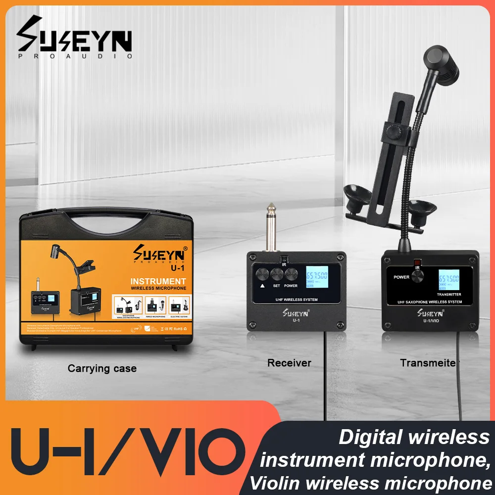 

U-1/VIO Wireless Saxophone Microphone With Detachable Receiver Clip UHF Professional Stage Performance Instrument Pickup Mic