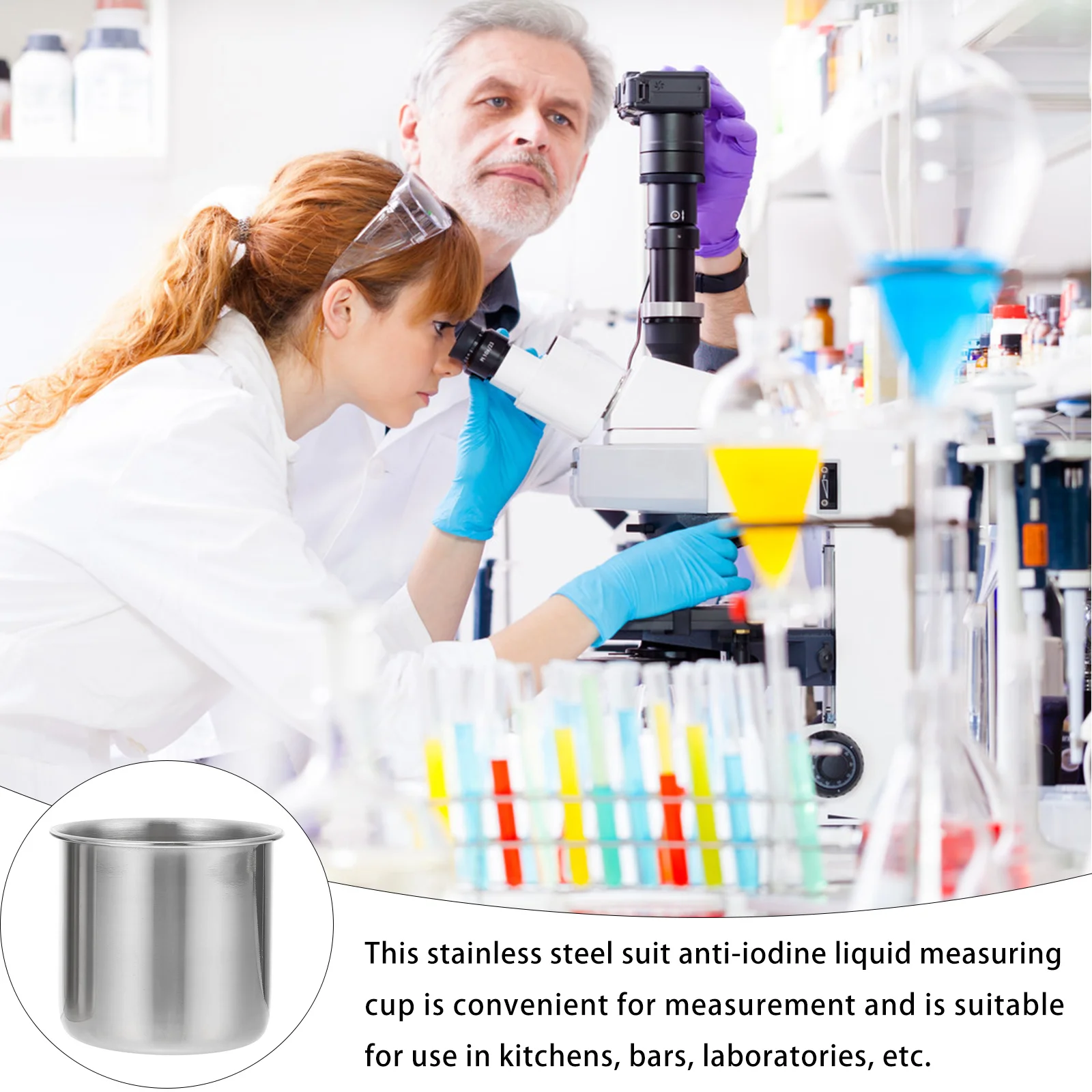 

6Pcs Stainless Steel Medicine Cups Small Measuring Cups Lightweight Metal Beaker Kitchen Laboratory Sample Collection