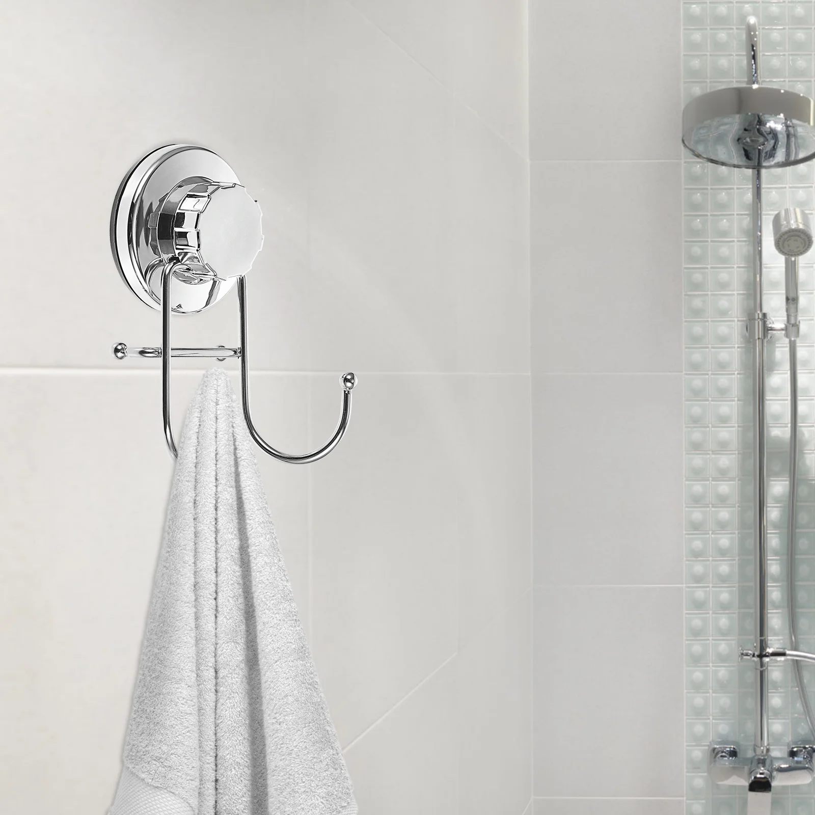 

Stainless Steel Suction Cup Double Hooks Powerful Vacuum Hook for Towel Clothes Bags Loofah Traceless Wall Hooks