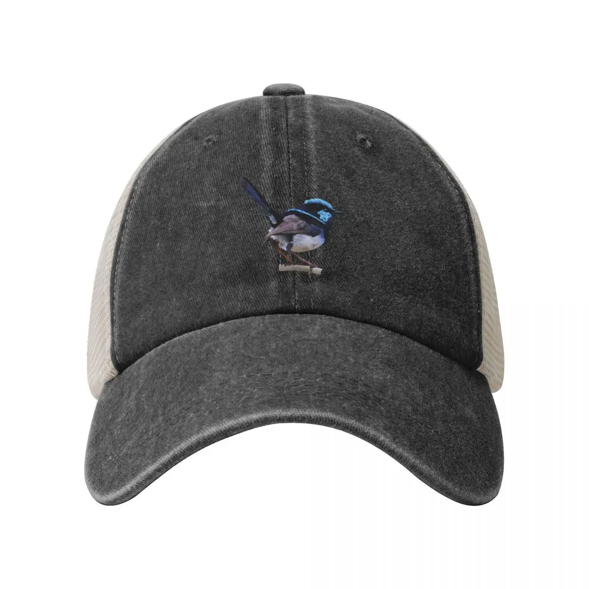 superb fairy wren birdy Cowboy Mesh Baseball Cap cute hiking hat Military Cap Man Golf Wear Men Women's